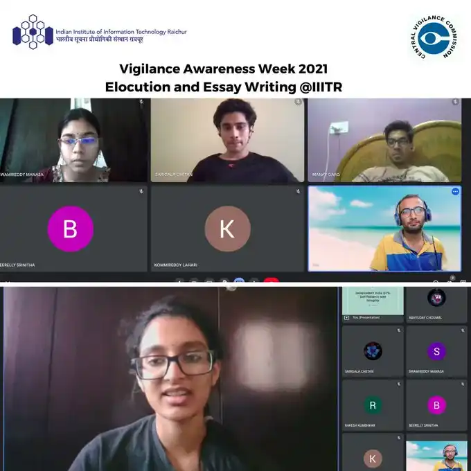 VAW '21 Elocution and Essay Writing | News | IIIT Raichur