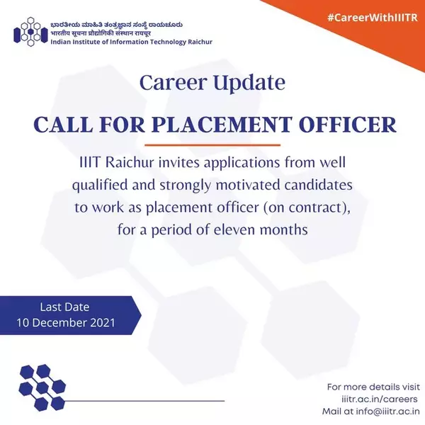 Invite for Placement Officer | News | IIIT Raichur